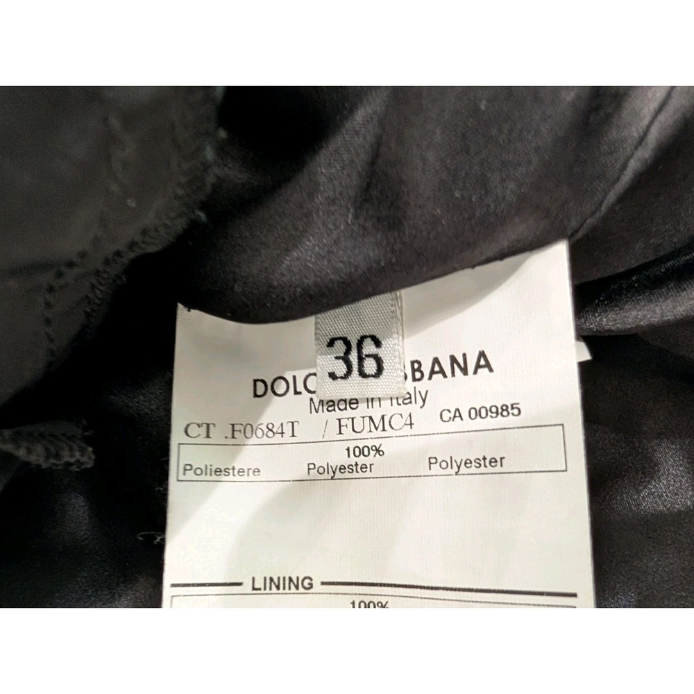 Dolce & Gabbana Ruffled Trench Coat Black Polyester Size 36 Belted Jacket - Picture 7 of 13